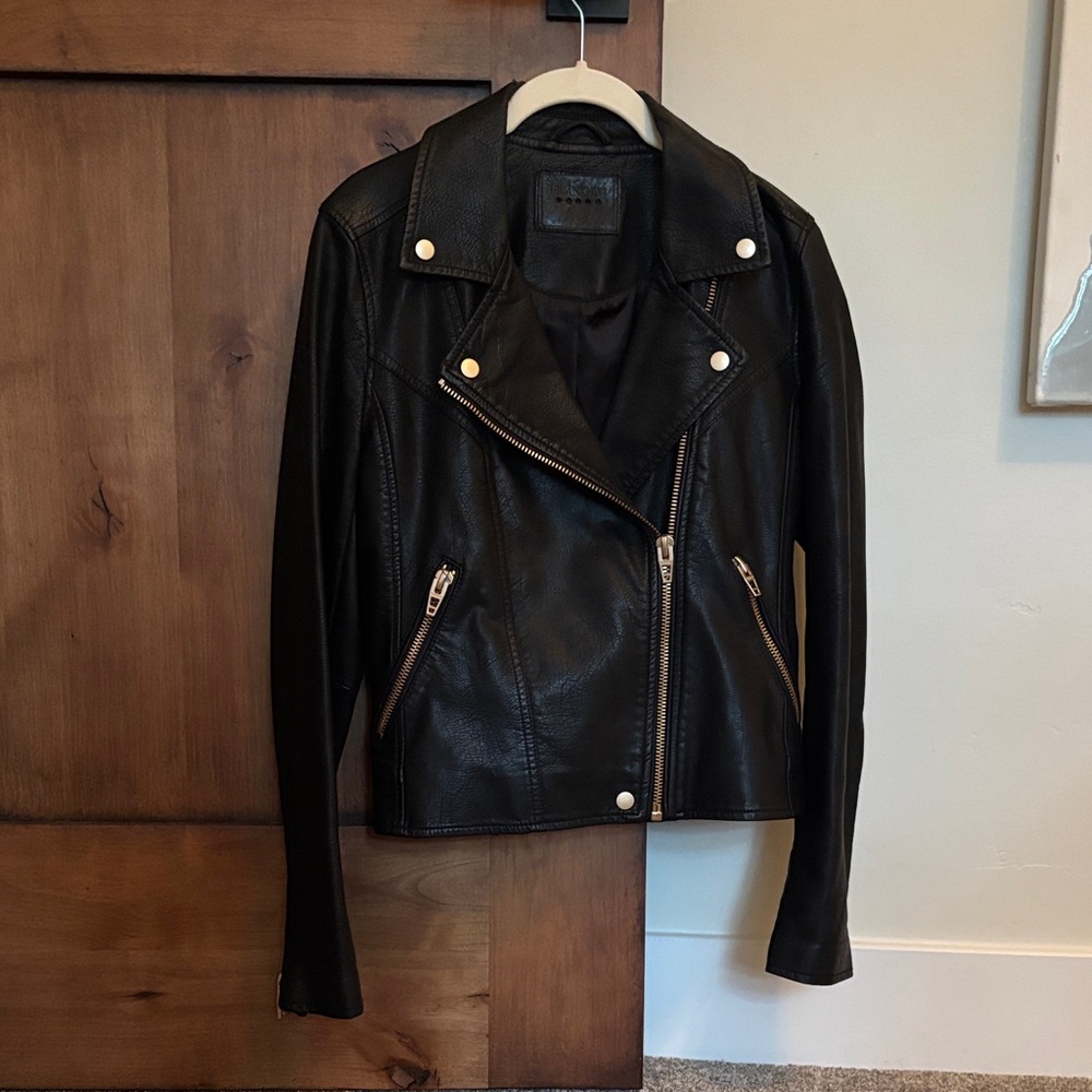 Blank NYC Women's Black Leather Jacket